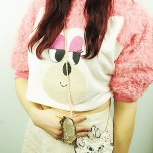Like New Lazy Oaf Fuzzy Bear Sweater
